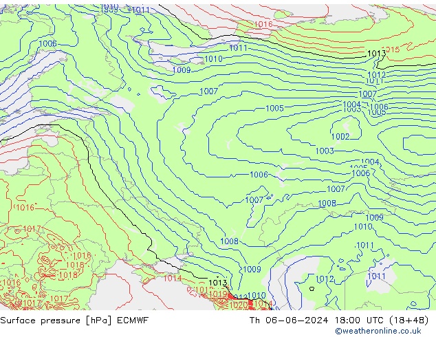 ciśnienie ECMWF czw. 06.06.2024 18 UTC