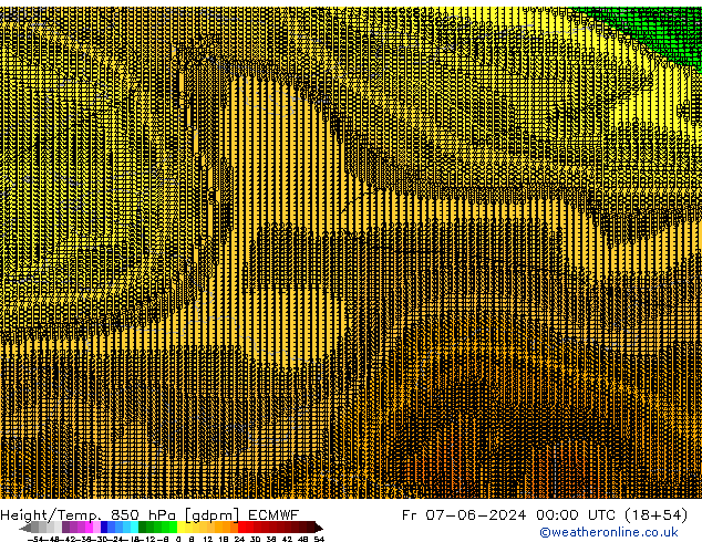 Height/Temp. 850 hPa ECMWF Sex 07.06.2024 00 UTC