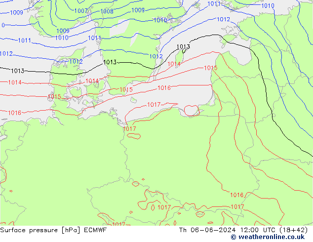 ciśnienie ECMWF czw. 06.06.2024 12 UTC