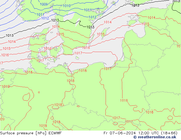 ciśnienie ECMWF pt. 07.06.2024 12 UTC