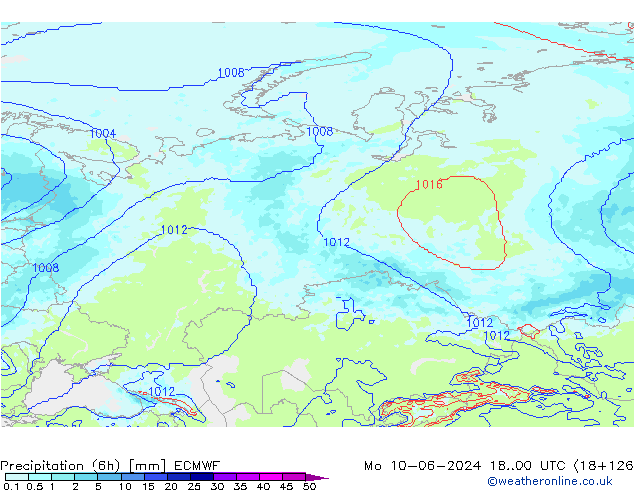 Precipitação (6h) ECMWF Seg 10.06.2024 00 UTC