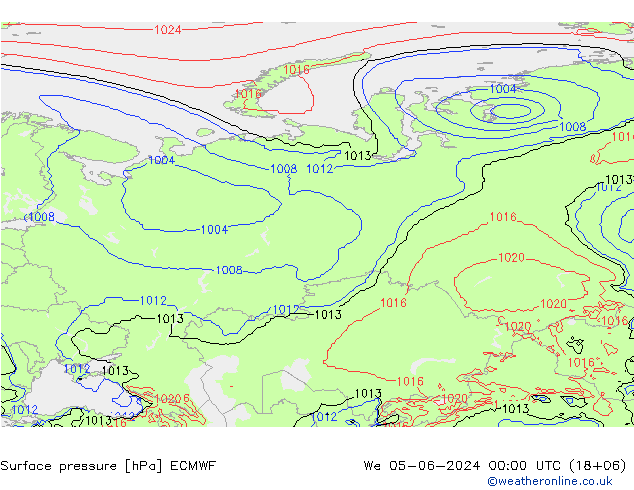 Luchtdruk (Grond) ECMWF wo 05.06.2024 00 UTC