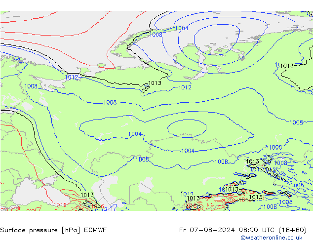 Surface pressure ECMWF Fr 07.06.2024 06 UTC