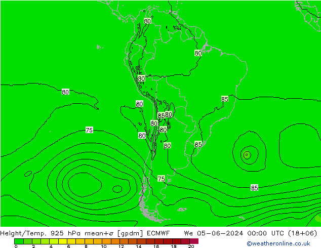 Yükseklik/Sıc. 925 hPa ECMWF Çar 05.06.2024 00 UTC