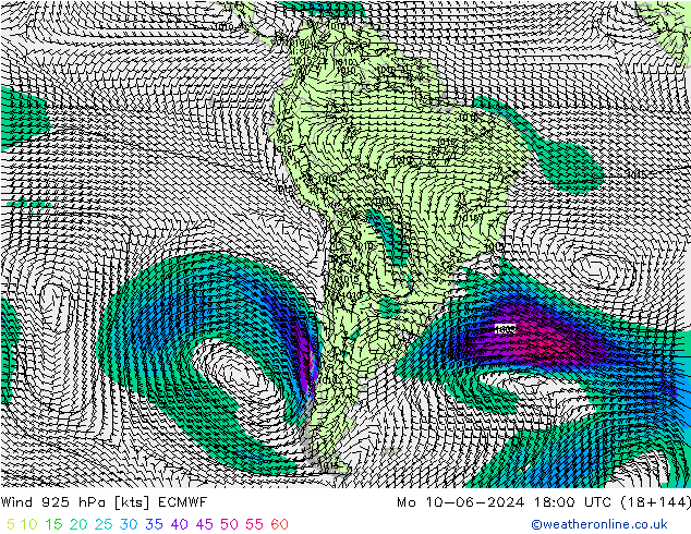 Wind 925 hPa ECMWF ma 10.06.2024 18 UTC