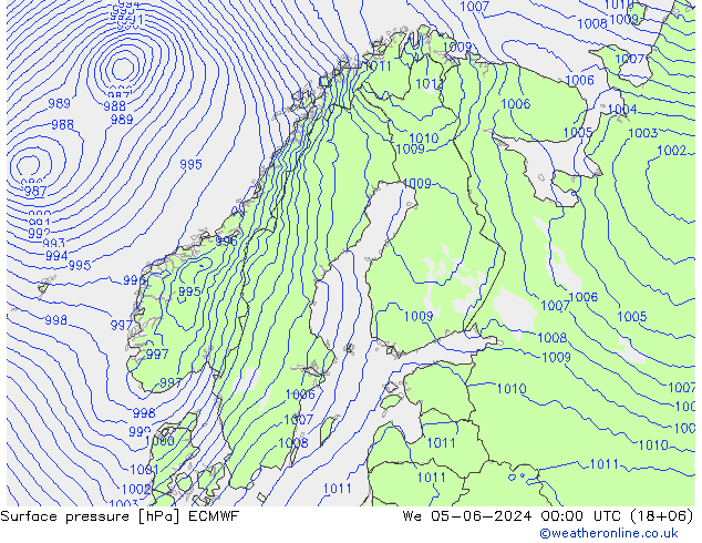 地面气压 ECMWF 星期三 05.06.2024 00 UTC