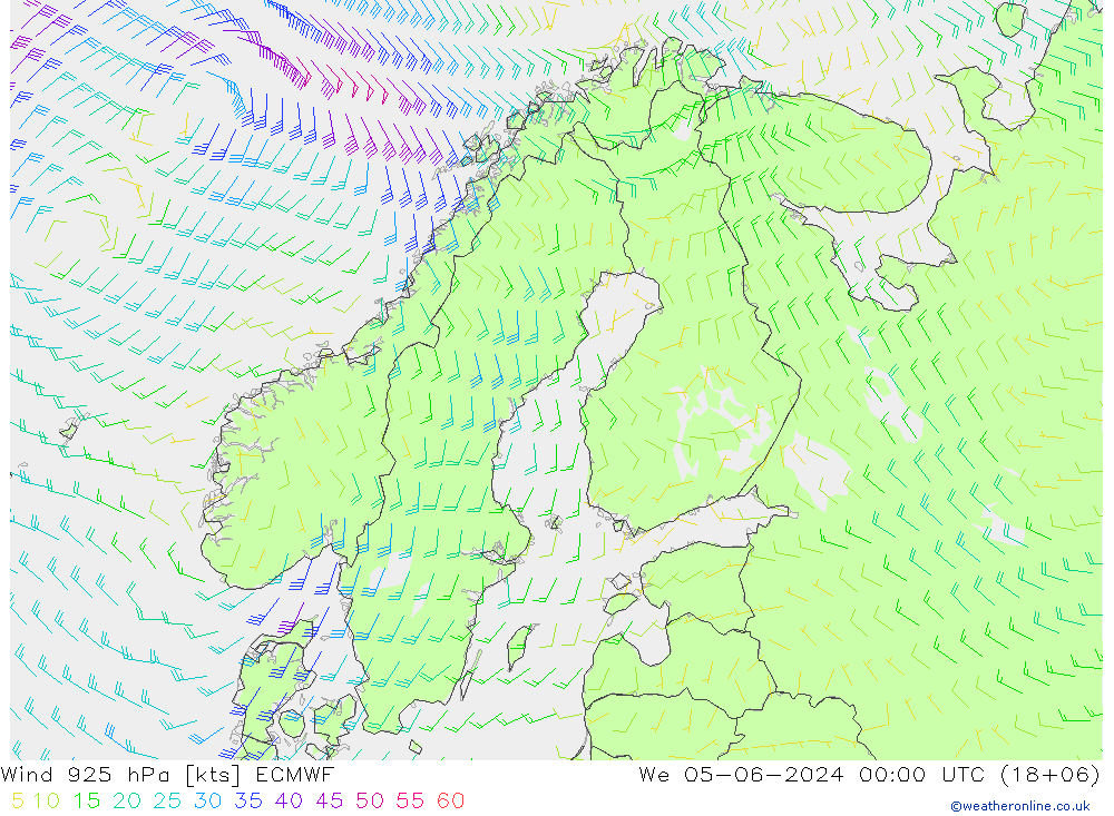 wiatr 925 hPa ECMWF śro. 05.06.2024 00 UTC