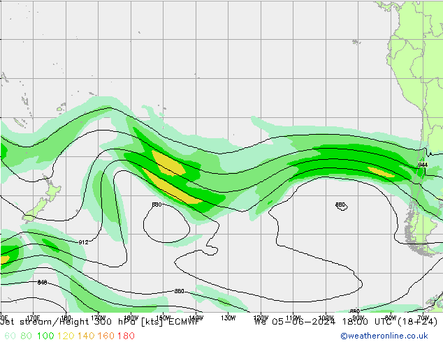 Jet stream/Height 300 hPa ECMWF We 05.06.2024 18 UTC