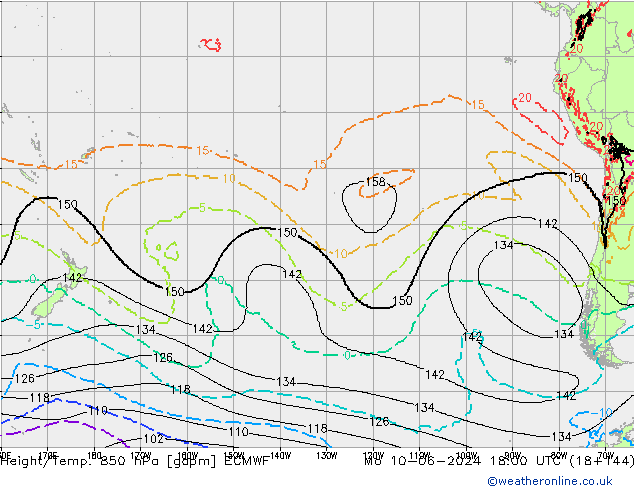 Hoogte/Temp. 850 hPa ECMWF ma 10.06.2024 18 UTC