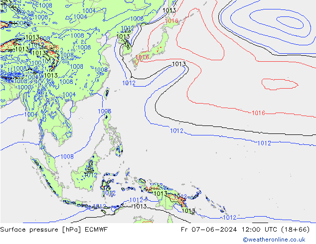 Pressione al suolo ECMWF ven 07.06.2024 12 UTC