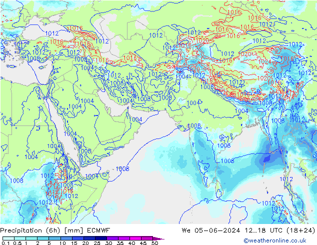 Précipitation (6h) ECMWF mer 05.06.2024 18 UTC