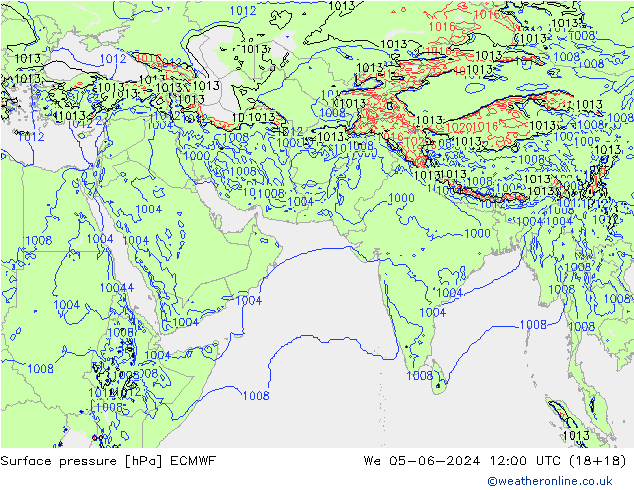 Yer basıncı ECMWF Çar 05.06.2024 12 UTC