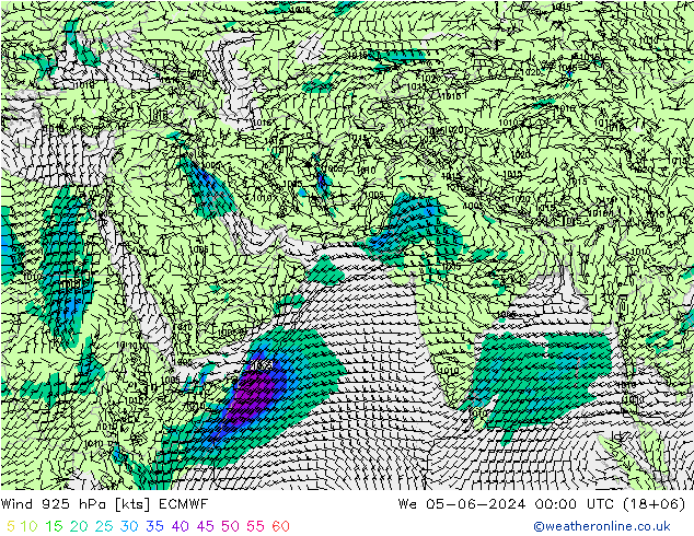 风 925 hPa ECMWF 星期三 05.06.2024 00 UTC