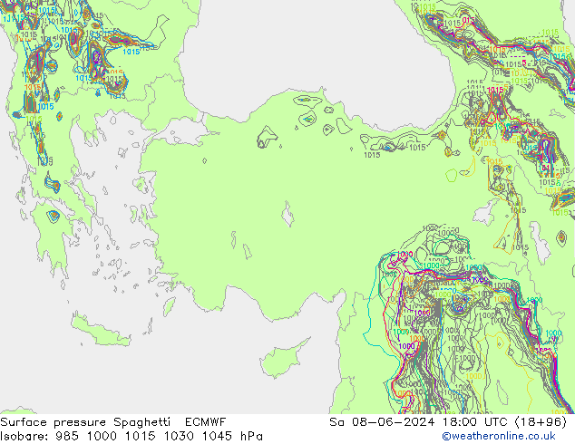 Yer basıncı Spaghetti ECMWF Cts 08.06.2024 18 UTC