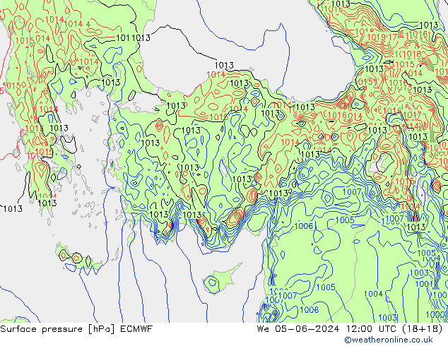 ciśnienie ECMWF śro. 05.06.2024 12 UTC