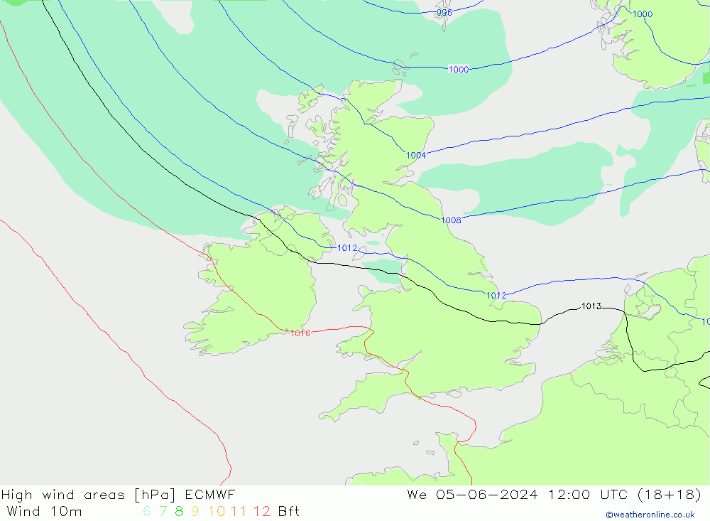 High wind areas ECMWF St 05.06.2024 12 UTC