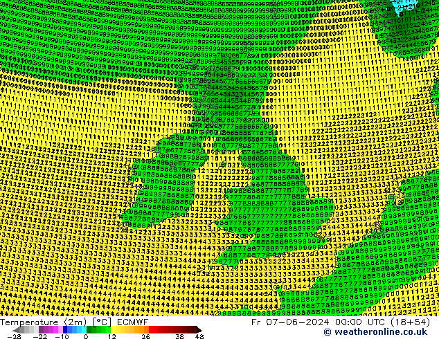 карта температуры ECMWF пт 07.06.2024 00 UTC