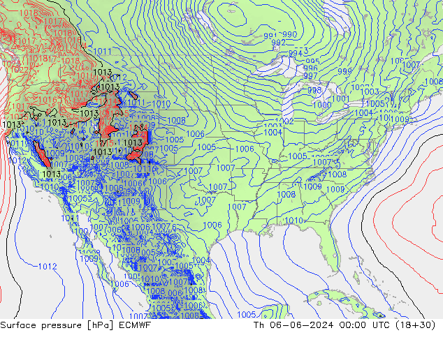 ciśnienie ECMWF czw. 06.06.2024 00 UTC