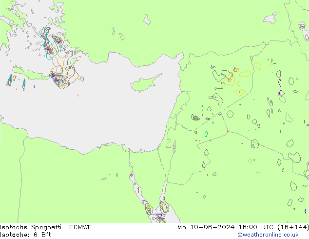 Izotacha Spaghetti ECMWF pon. 10.06.2024 18 UTC