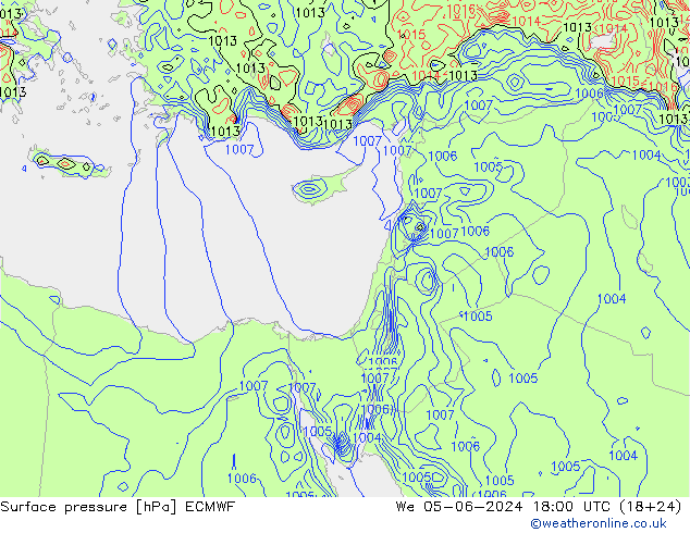 Surface pressure ECMWF We 05.06.2024 18 UTC