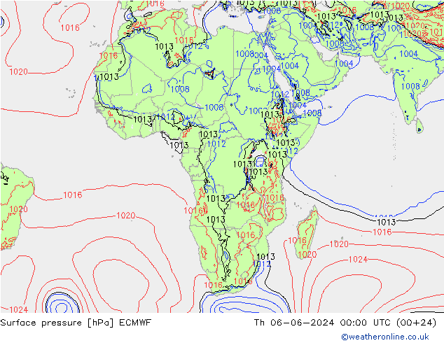 pression de l'air ECMWF jeu 06.06.2024 00 UTC