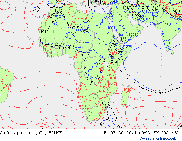 pression de l'air ECMWF ven 07.06.2024 00 UTC