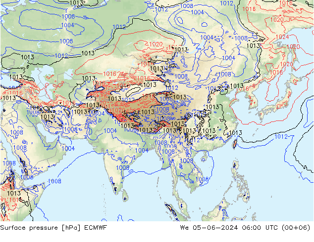 приземное давление ECMWF ср 05.06.2024 06 UTC