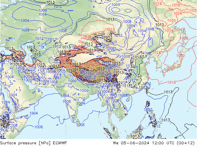 Pressione al suolo ECMWF mer 05.06.2024 12 UTC