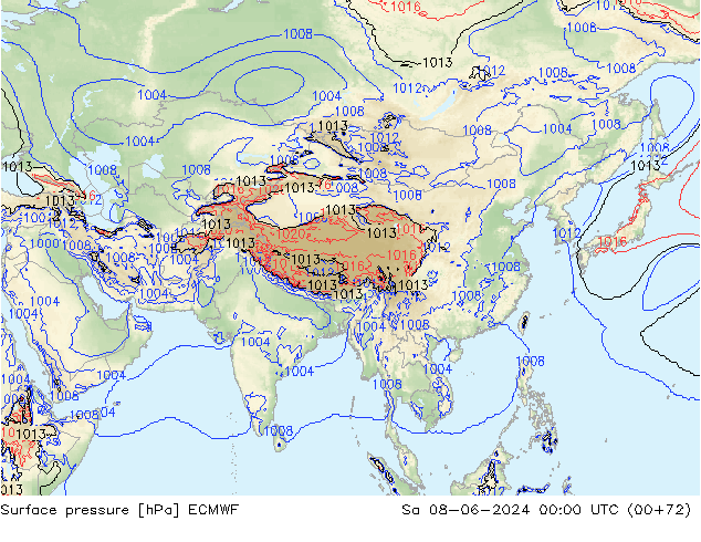 pression de l'air ECMWF sam 08.06.2024 00 UTC