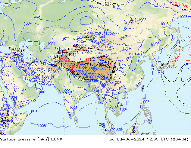 ciśnienie ECMWF so. 08.06.2024 12 UTC