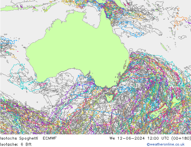 Isotachs Spaghetti ECMWF We 12.06.2024 12 UTC