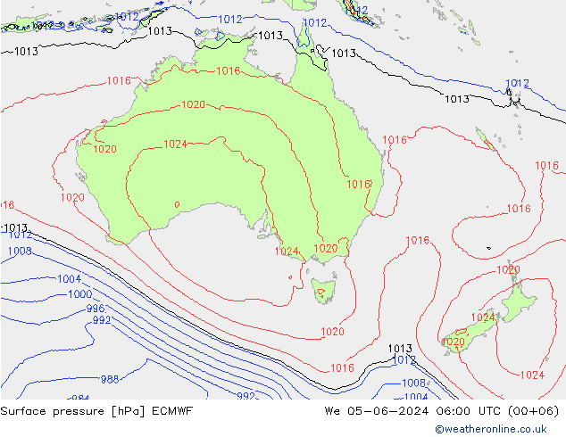 Atmosférický tlak ECMWF St 05.06.2024 06 UTC