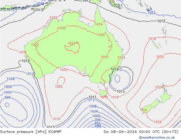 Yer basıncı ECMWF Cts 08.06.2024 00 UTC