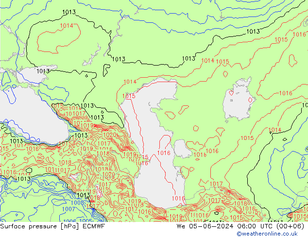 Surface pressure ECMWF We 05.06.2024 06 UTC