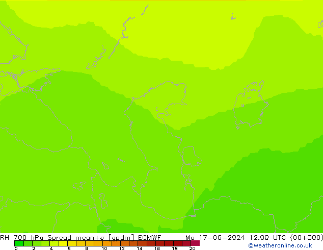 RH 700 hPa Spread ECMWF Mo 17.06.2024 12 UTC