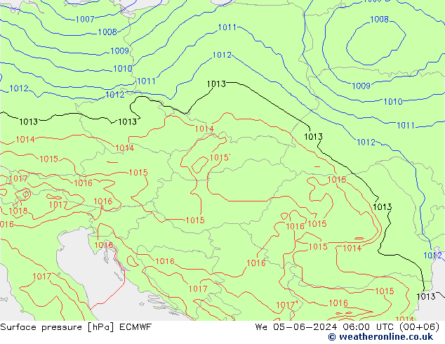 Yer basıncı ECMWF Çar 05.06.2024 06 UTC