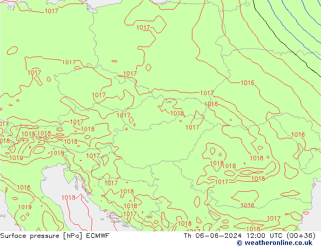 Luchtdruk (Grond) ECMWF do 06.06.2024 12 UTC