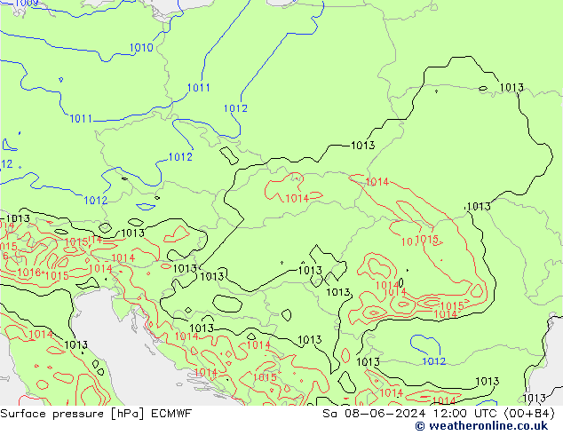 Luchtdruk (Grond) ECMWF za 08.06.2024 12 UTC