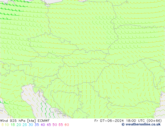 Wind 925 hPa ECMWF Fr 07.06.2024 18 UTC