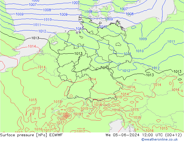 Yer basıncı ECMWF Çar 05.06.2024 12 UTC