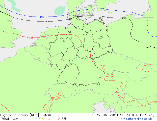 High wind areas ECMWF jeu 06.06.2024 00 UTC