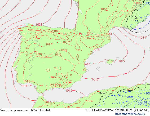 pression de l'air ECMWF mar 11.06.2024 12 UTC