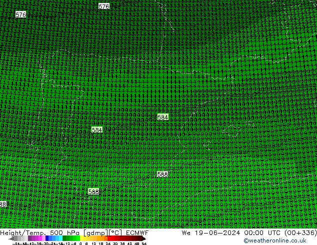 Height/Temp. 500 hPa ECMWF We 19.06.2024 00 UTC