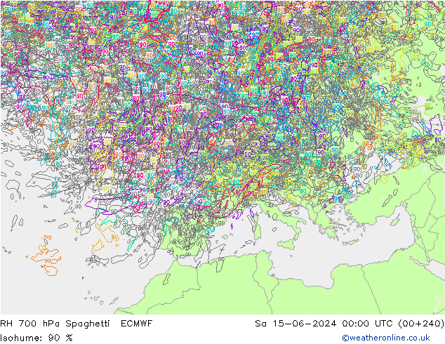 700 hPa Nispi Nem Spaghetti ECMWF Cts 15.06.2024 00 UTC
