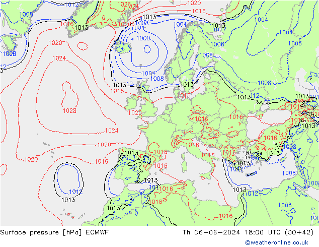 Bodendruck ECMWF Do 06.06.2024 18 UTC