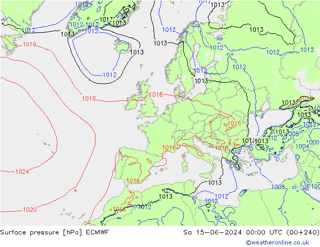 pression de l'air ECMWF sam 15.06.2024 00 UTC