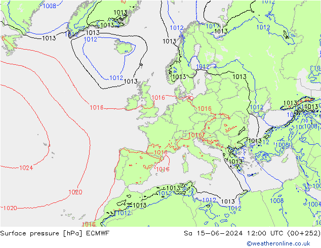 Yer basıncı ECMWF Cts 15.06.2024 12 UTC