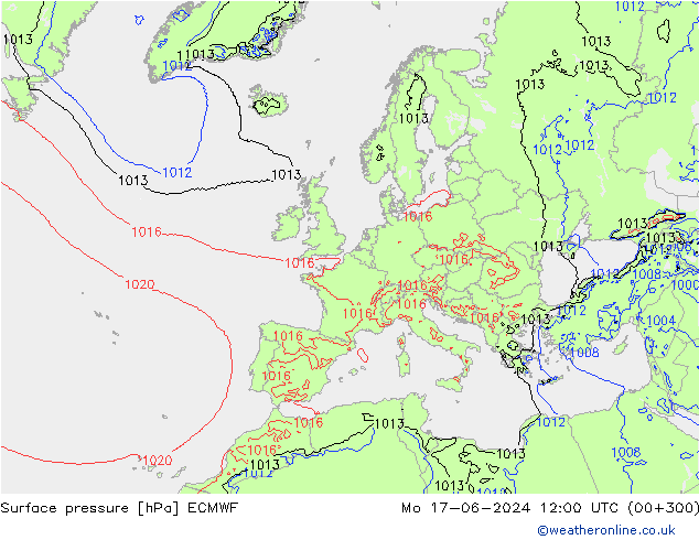 pression de l'air ECMWF lun 17.06.2024 12 UTC