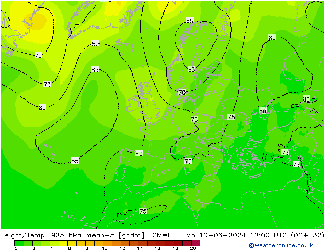 Height/Temp. 925 hPa ECMWF  10.06.2024 12 UTC