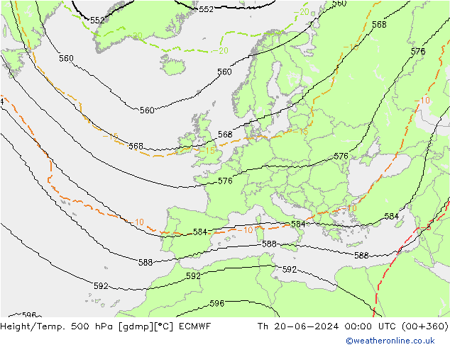 Height/Temp. 500 hPa ECMWF  20.06.2024 00 UTC